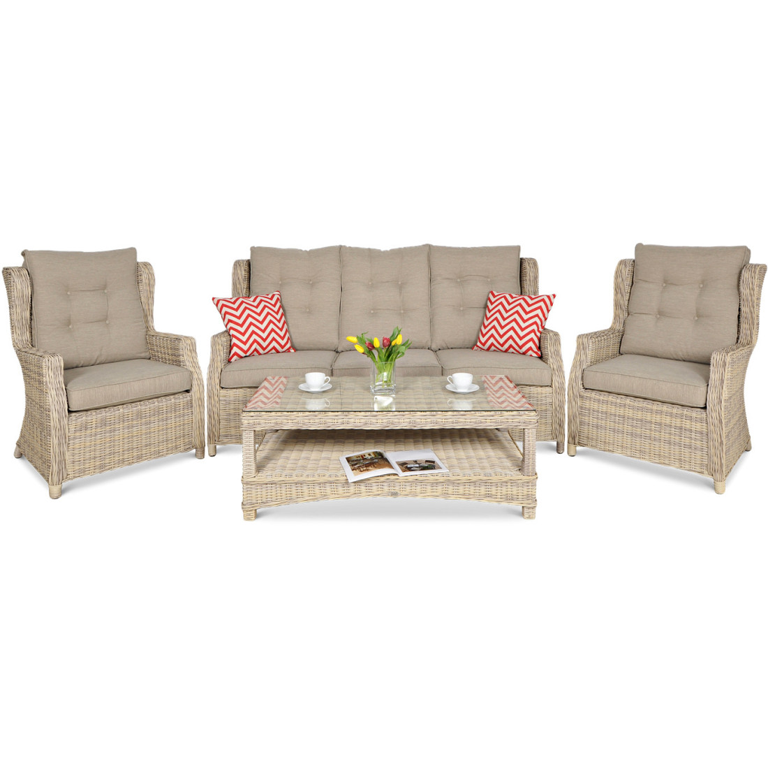 Zestaw Technorattanowy Trivento 3 Beige