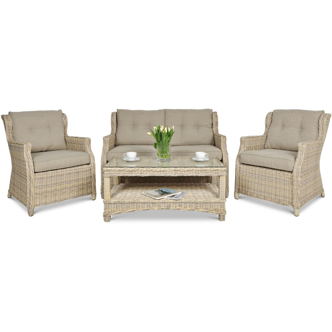 Zestaw ogrodowy z technorattanu Trivento 2 Beige