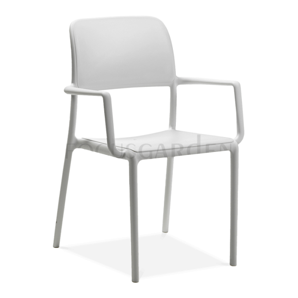 białe krzesło na taras z oparciem