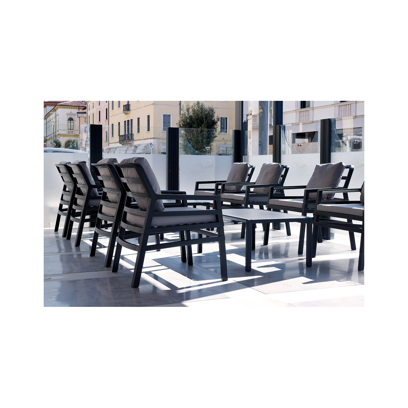 Fotel Nardi Aria w kolorze Tortora/Acrilico Grigio