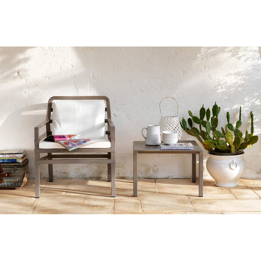 Fotel Nardi Aria w kolorze Tortora/Acrilico Grigio