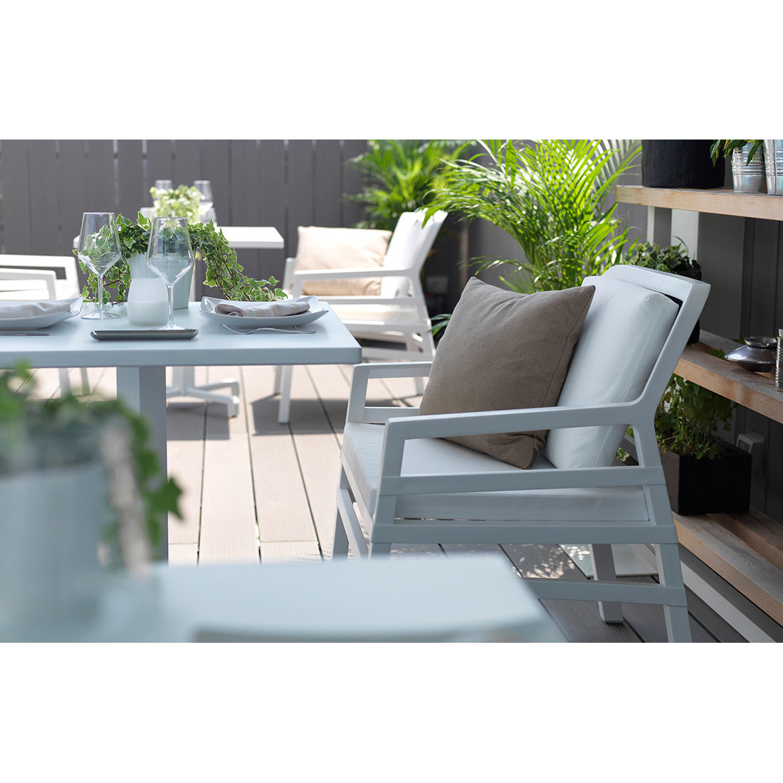 Fotel Nardi Aria w kolorze Tortora/Acrilico Grigio