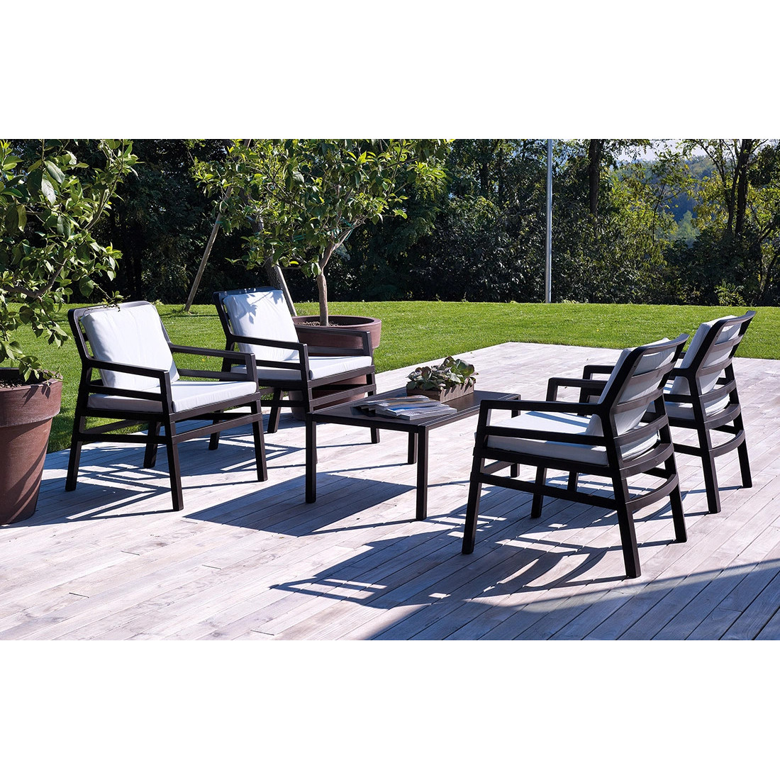 Fotel Nardi Aria w kolorze Tortora/Acrilico Grigio