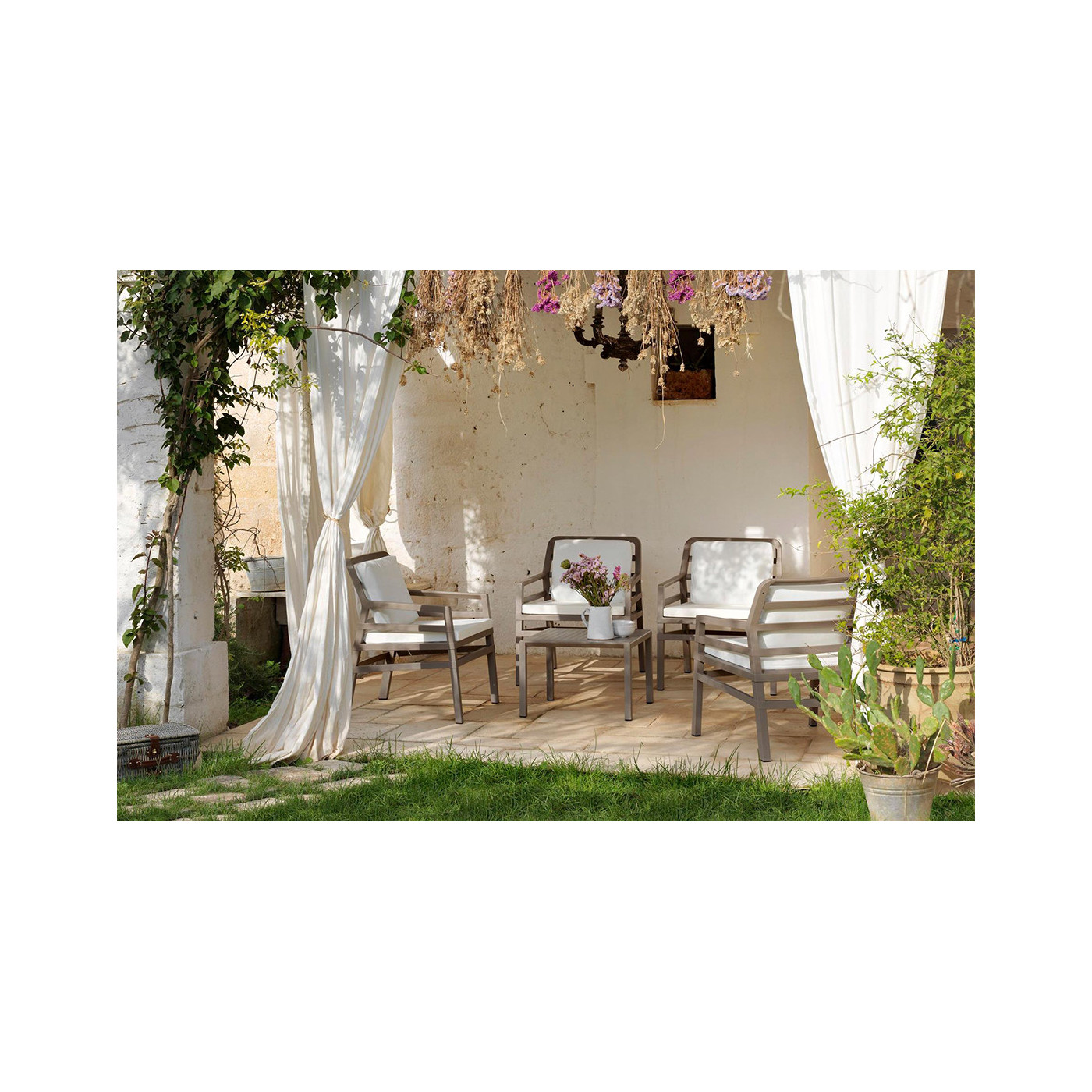 Fotel Nardi Aria w kolorze Tortora/Acrilico Grigio