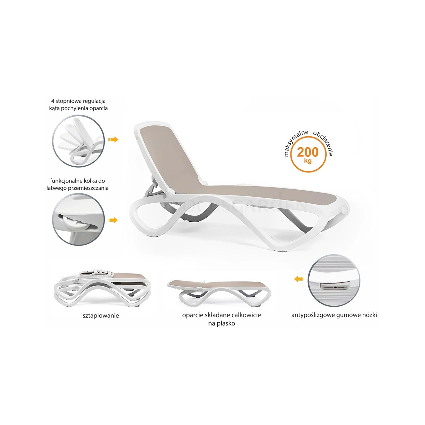 OMEGA WHITE TORTORA DECK CHAIR