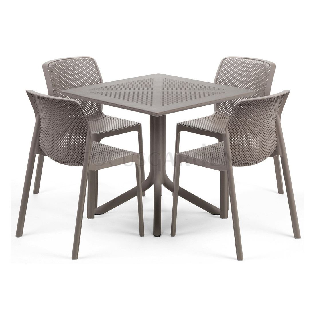 Zestaw mebli ogrodowych Nardi Bitclip 4+1 w kolorze tortora