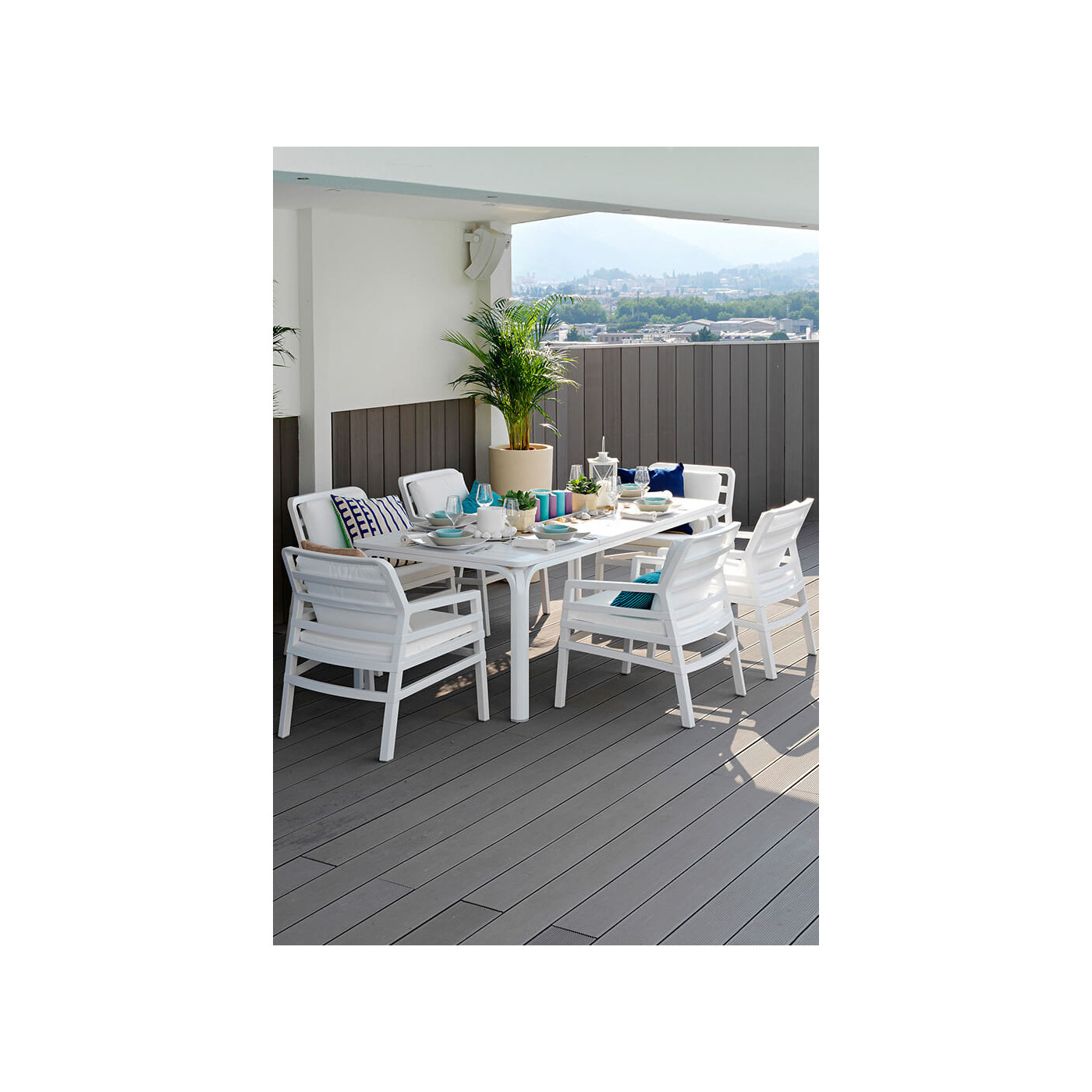 ALLORO 210-280 WHITE TORTORA TABLE