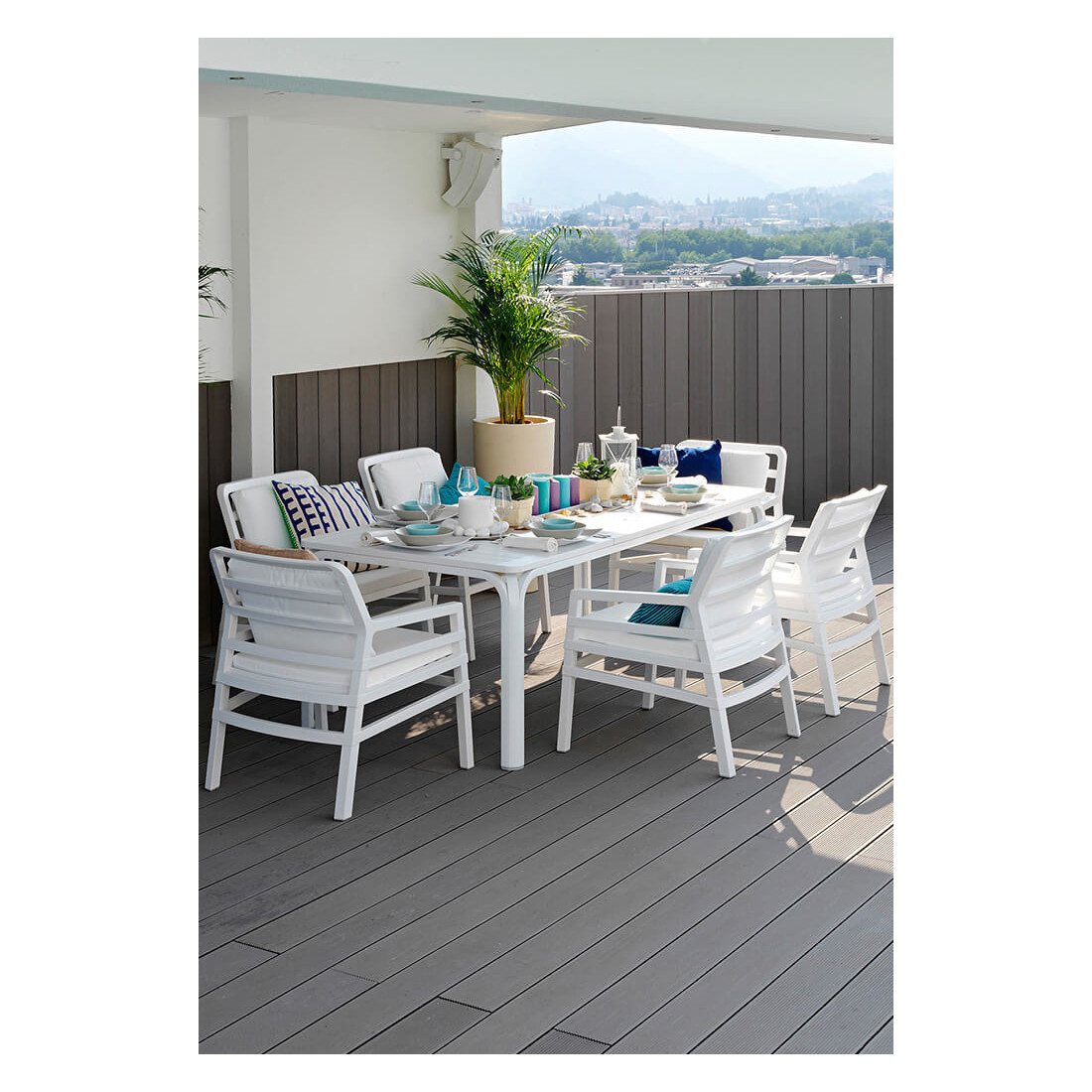 ALLORO 210-280 WHITE TORTORA TABLE