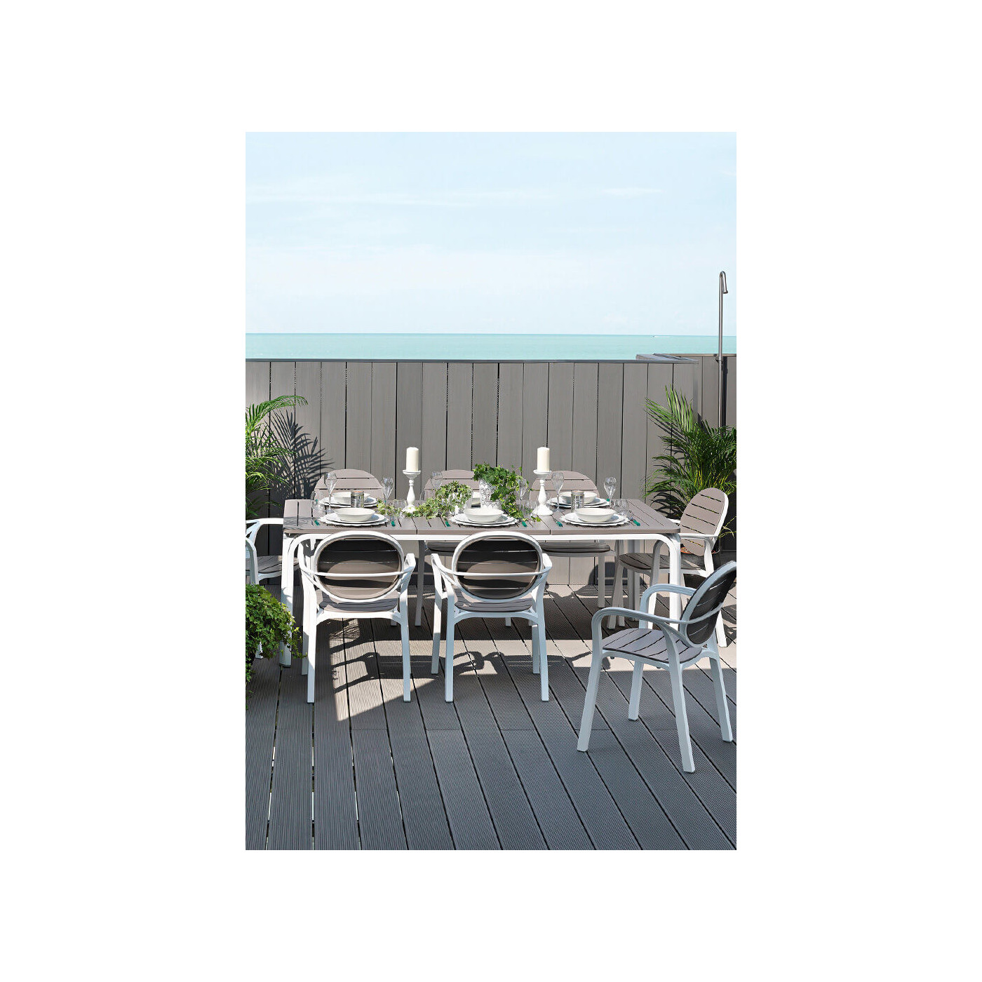 ALLORO 210-280 WHITE TORTORA TABLE