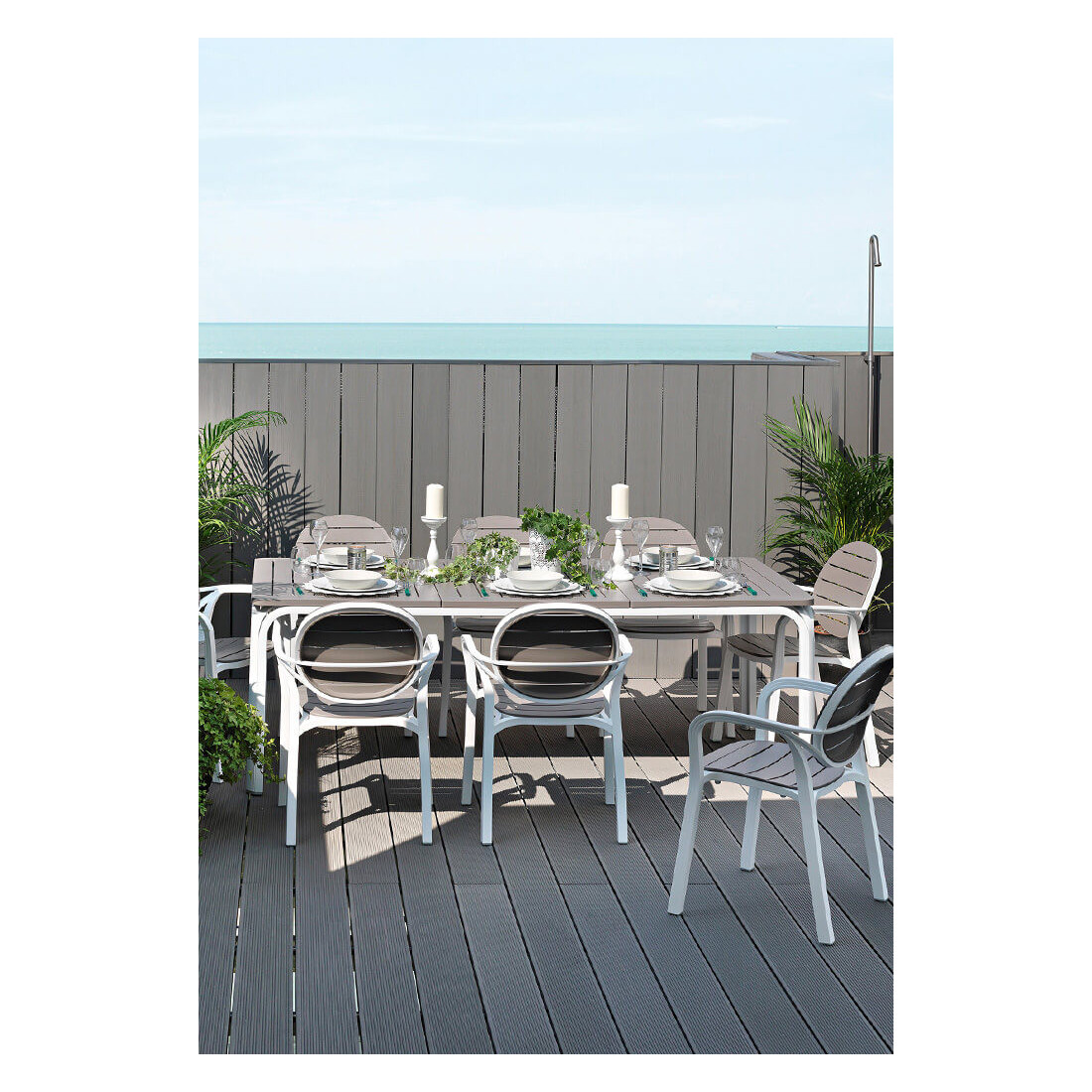 ALLORO 210-280 WHITE TORTORA TABLE