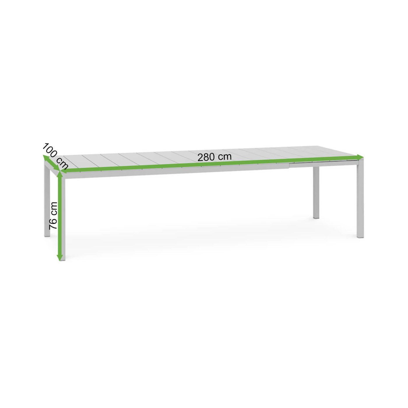 Wymiary stołu ogrodowego Nardi RIO 210