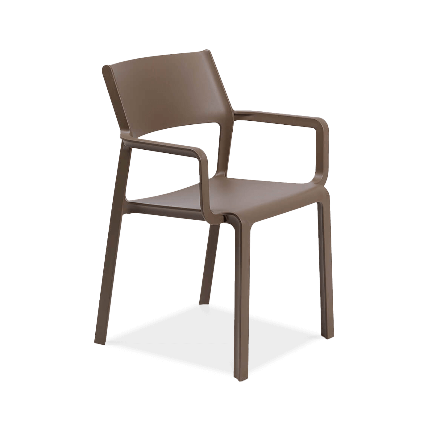 brązowe krzesło ogrodowe z oparciem i podłokietnikami