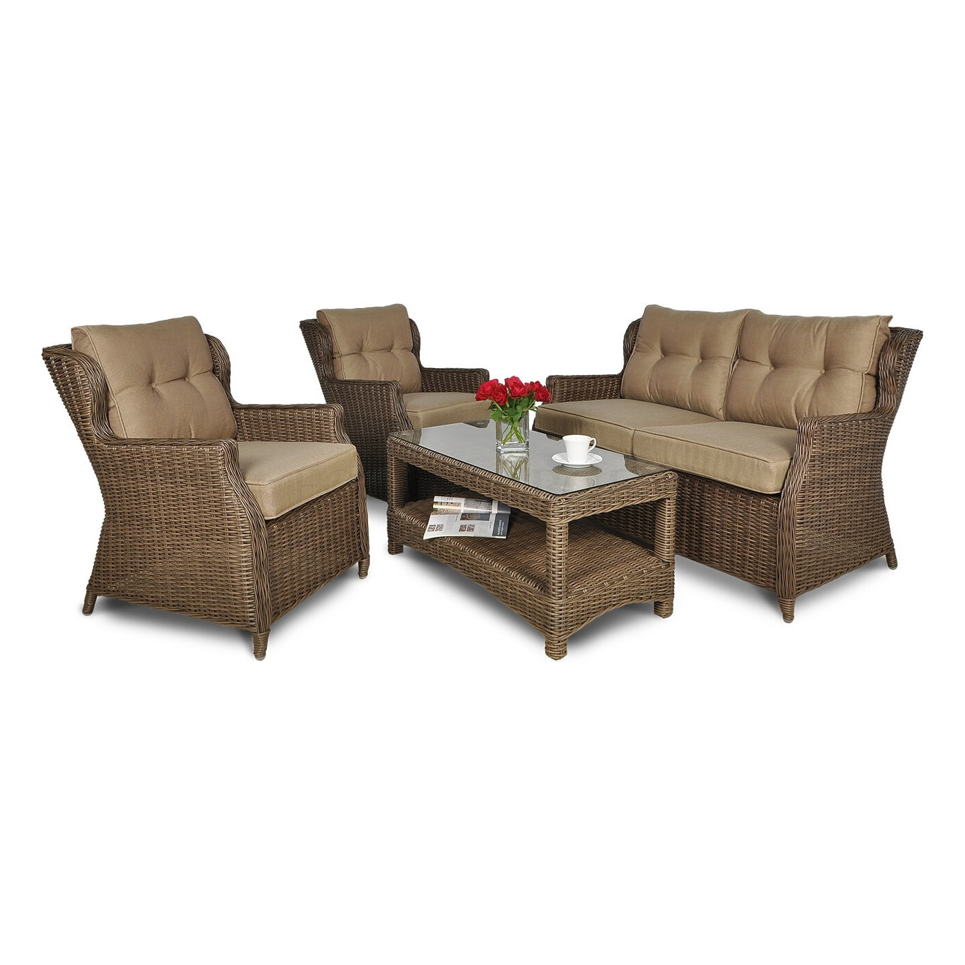 TRIVENTO II ZESTAW+PUFY BROWN