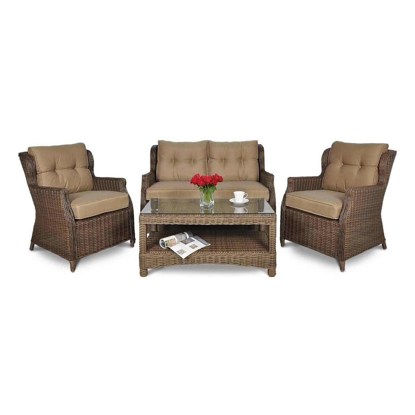 TRIVENTO II ZESTAW+PUFY BROWN