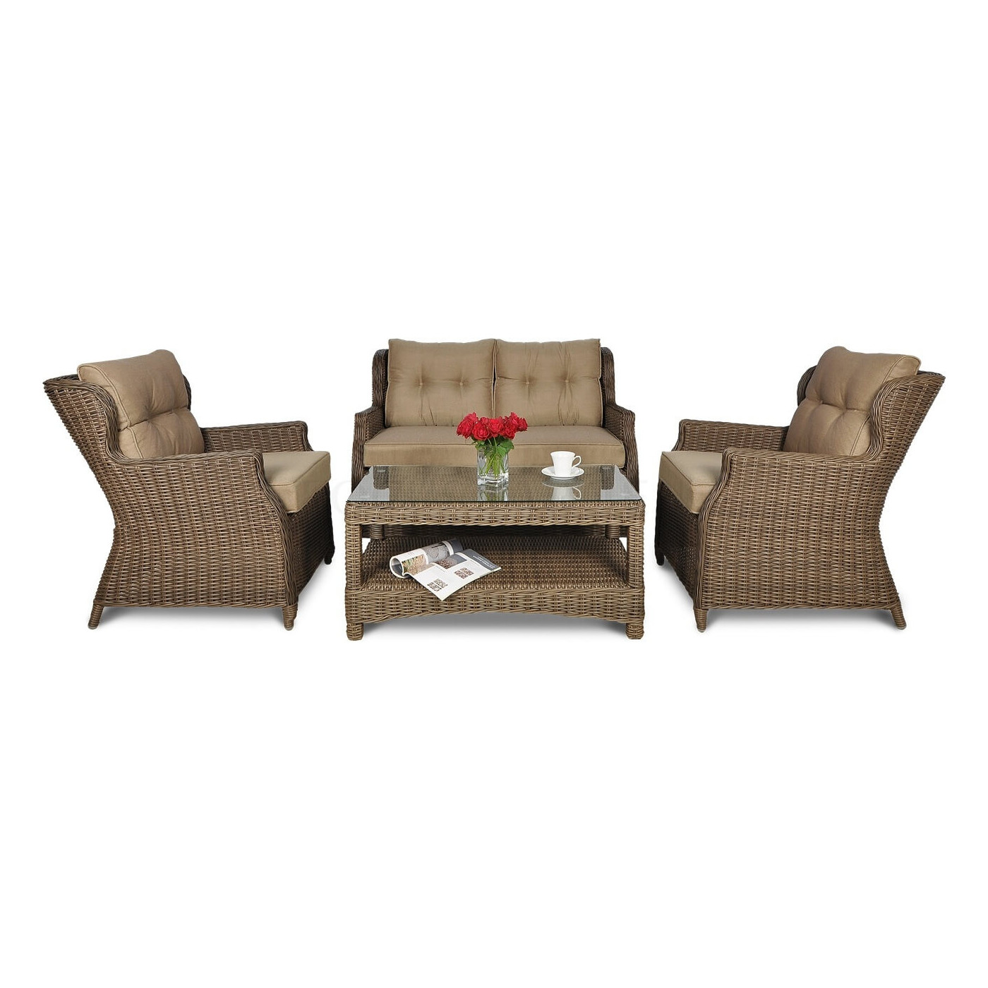 TRIVENTO II ZESTAW+PUFY BROWN