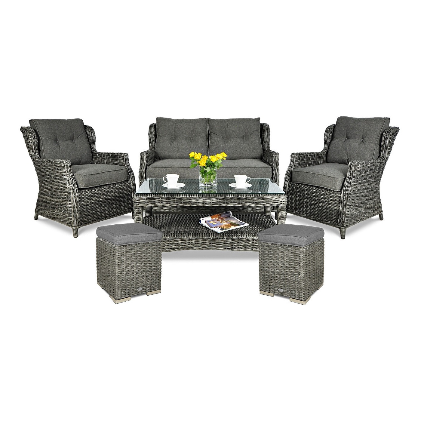 TRIVENTO II ZESTAW+PUFY DARK GREY