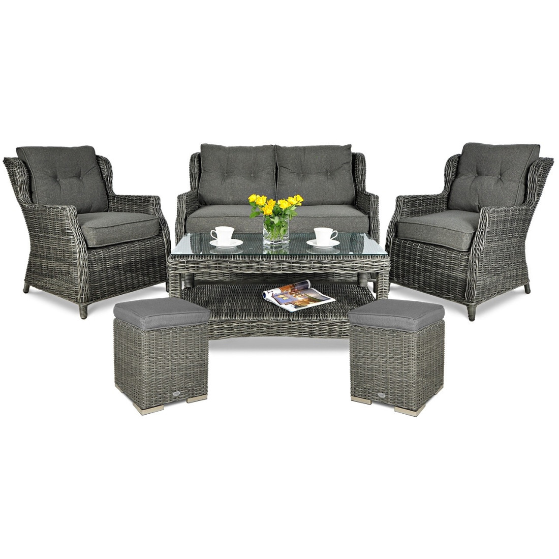 TRIVENTO II SET + DARK GREY PUFFS