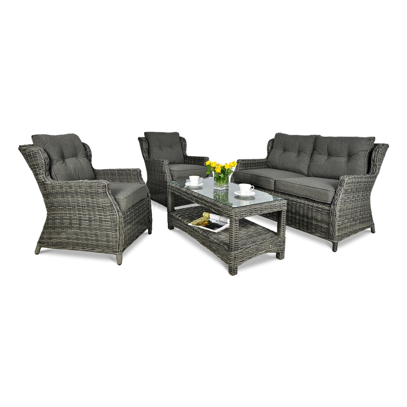 TRIVENTO II ZESTAW+PUFY DARK GREY