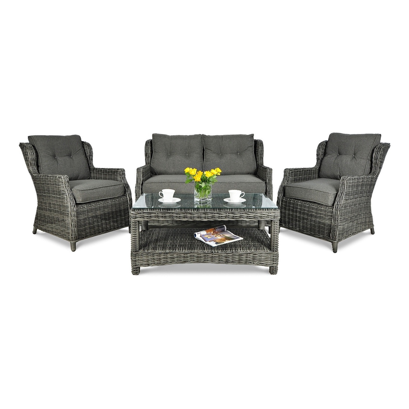 TRIVENTO II ZESTAW+PUFY DARK GREY