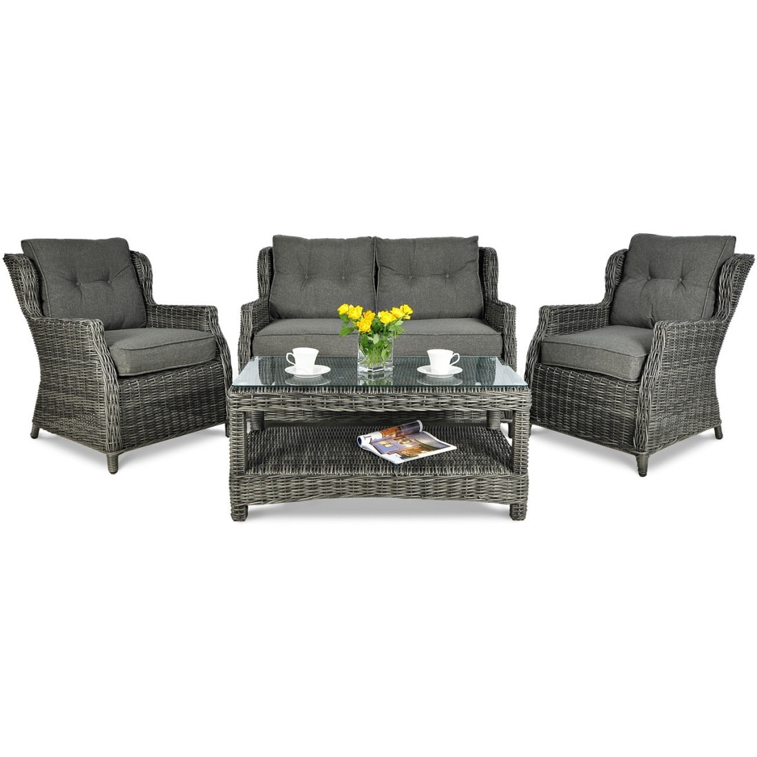 TRIVENTO II ZESTAW+PUFY DARK GREY