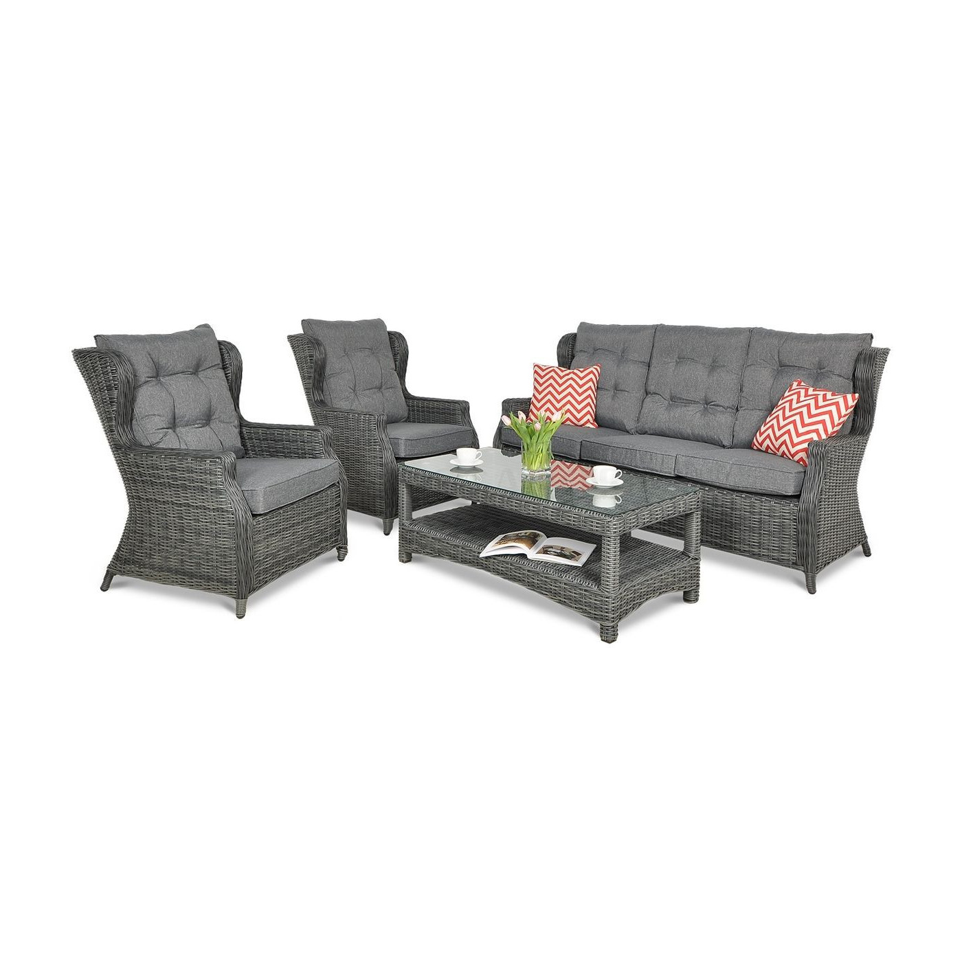 TRIVENTO III SET + DARK GREY PUFFS