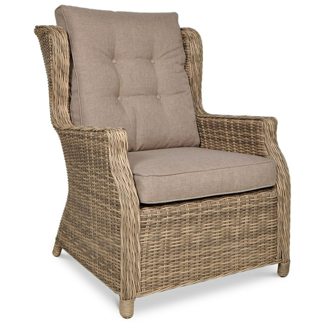 fotel Meble technorattanowe TRIVENTO 3 DINING + PUFY Brown - Focus Garden