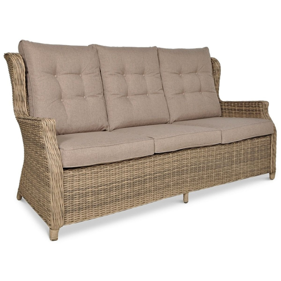 kanapa Meble technorattanowe TRIVENTO 3 DINING + PUFY Brown - Focus Garden