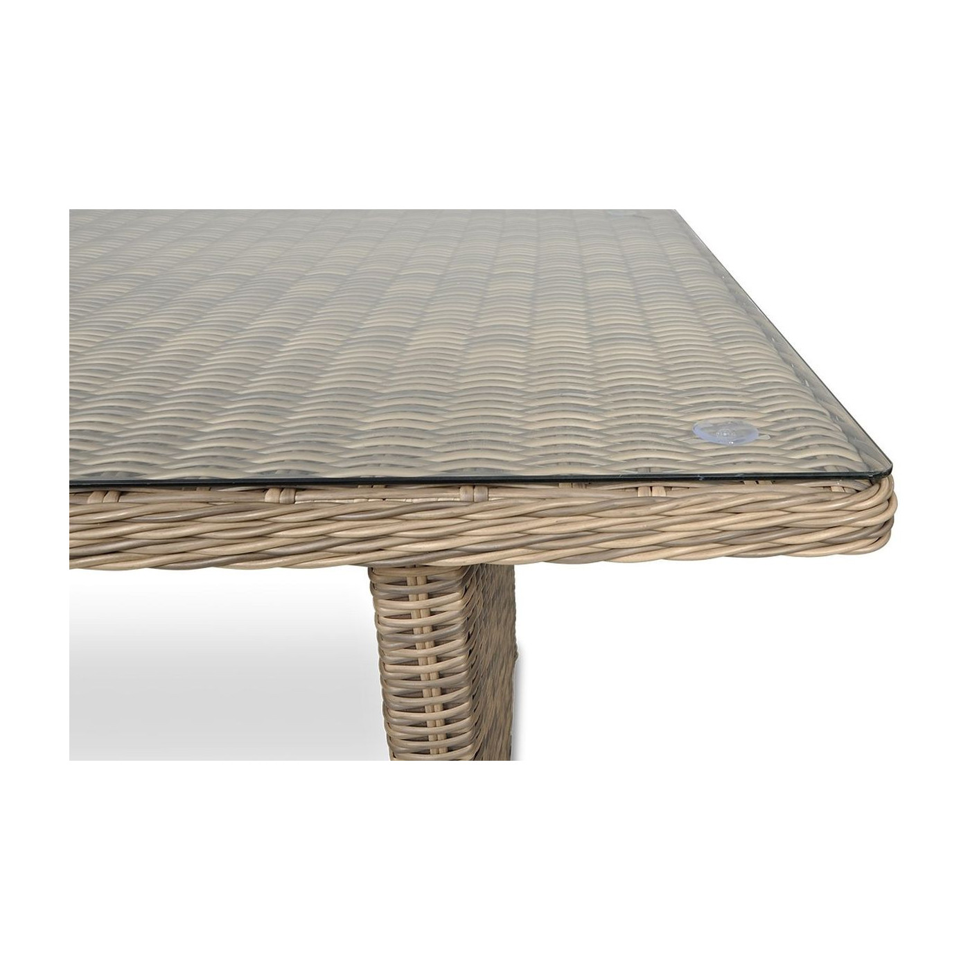 stół detale Meble technorattanowe TRIVENTO 3 DINING + PUFY Brown - Focus Garden