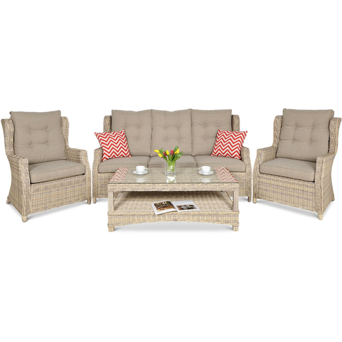 TRIVENTO III ZESTAW+PUFY BEIGE