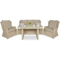 TRIVENTO III DINING SET + BEIGE POUFFES