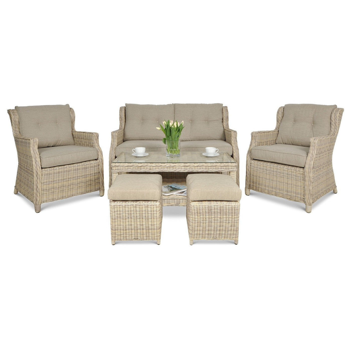 TRIVENTO II ZESTAW+PUFY BEIGE