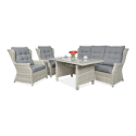 TRIVENTO III DINING SET WHITE GREY