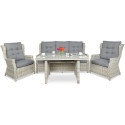 TRIVENTO III DINING ZESTAW WHITE GREY