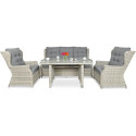 TRIVENTO III DINING SET WHITE GREY