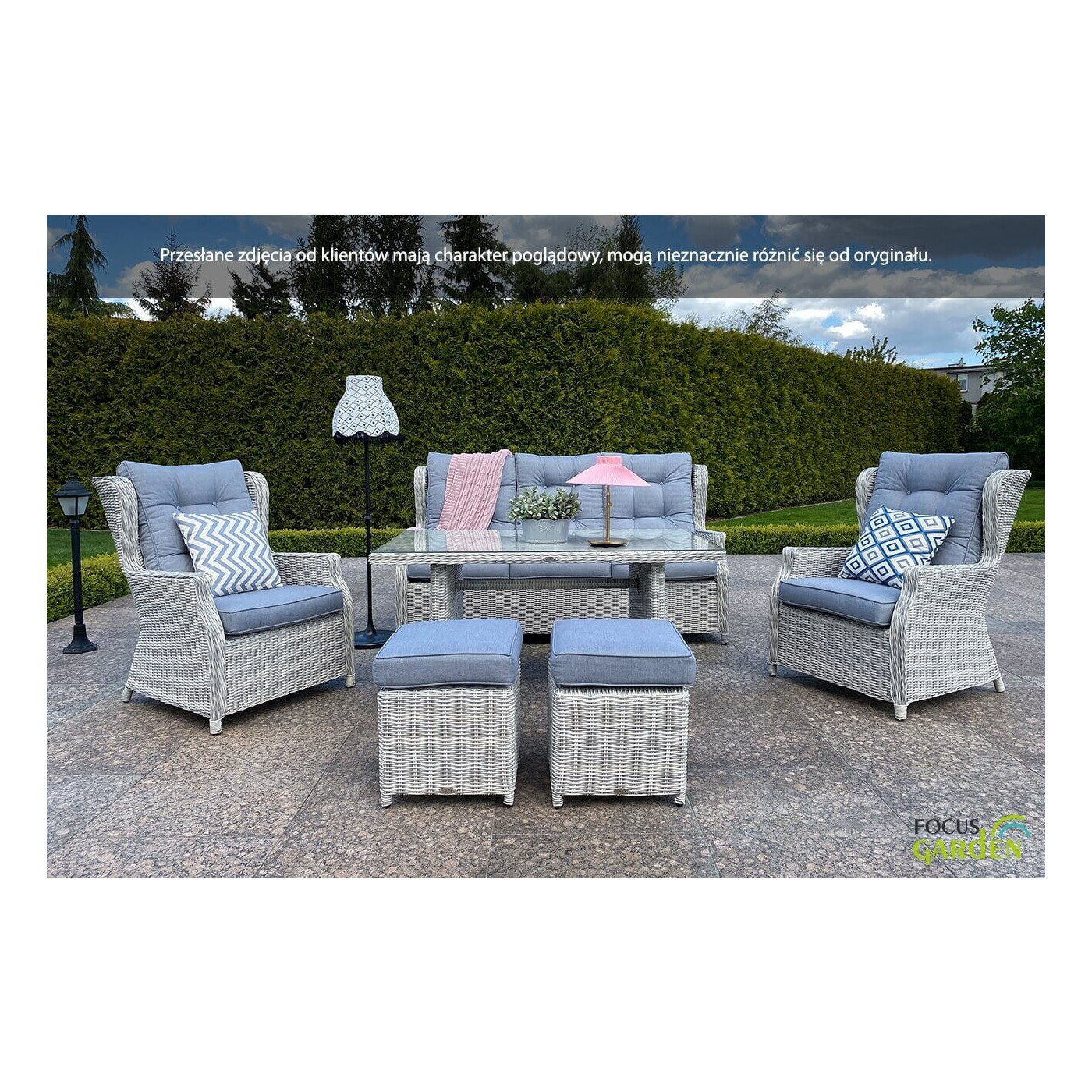 Meble Technorattanowe Trivento Dining 3 White Grey