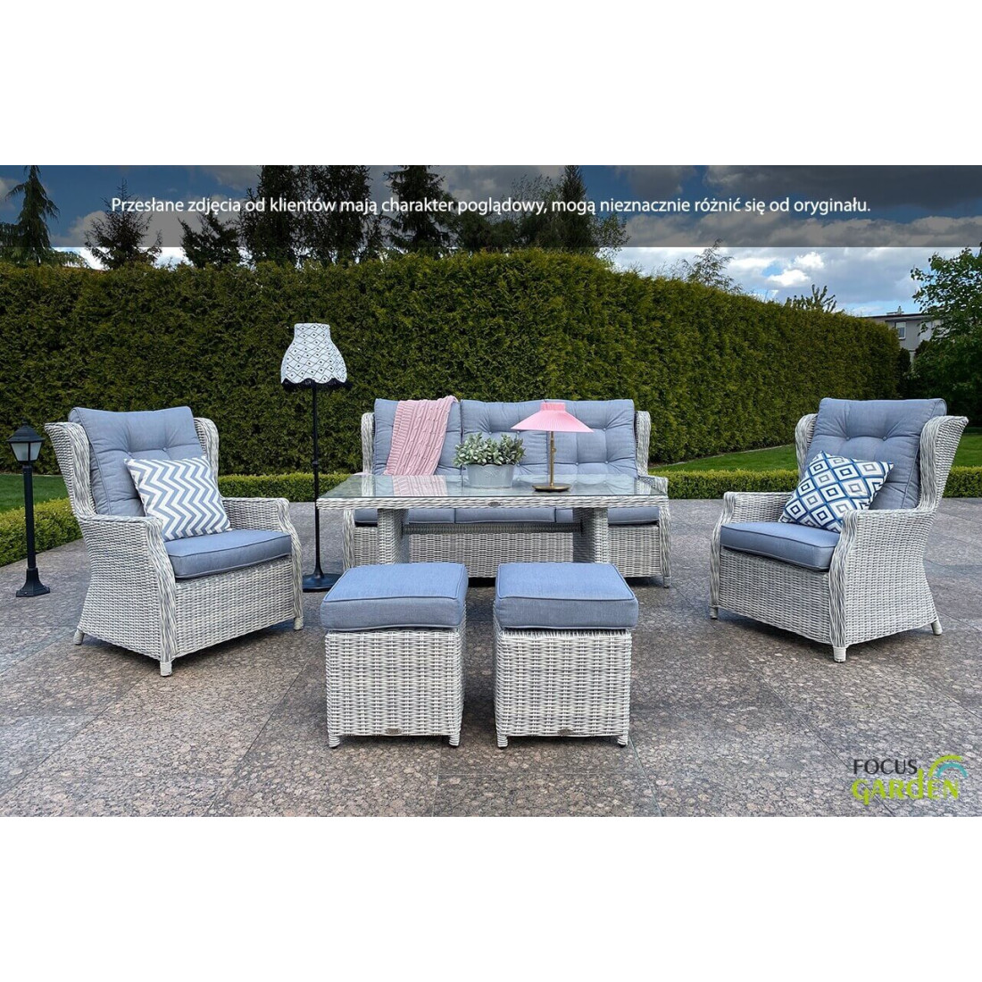 Meble Technorattanowe Trivento Dining 3 White Grey