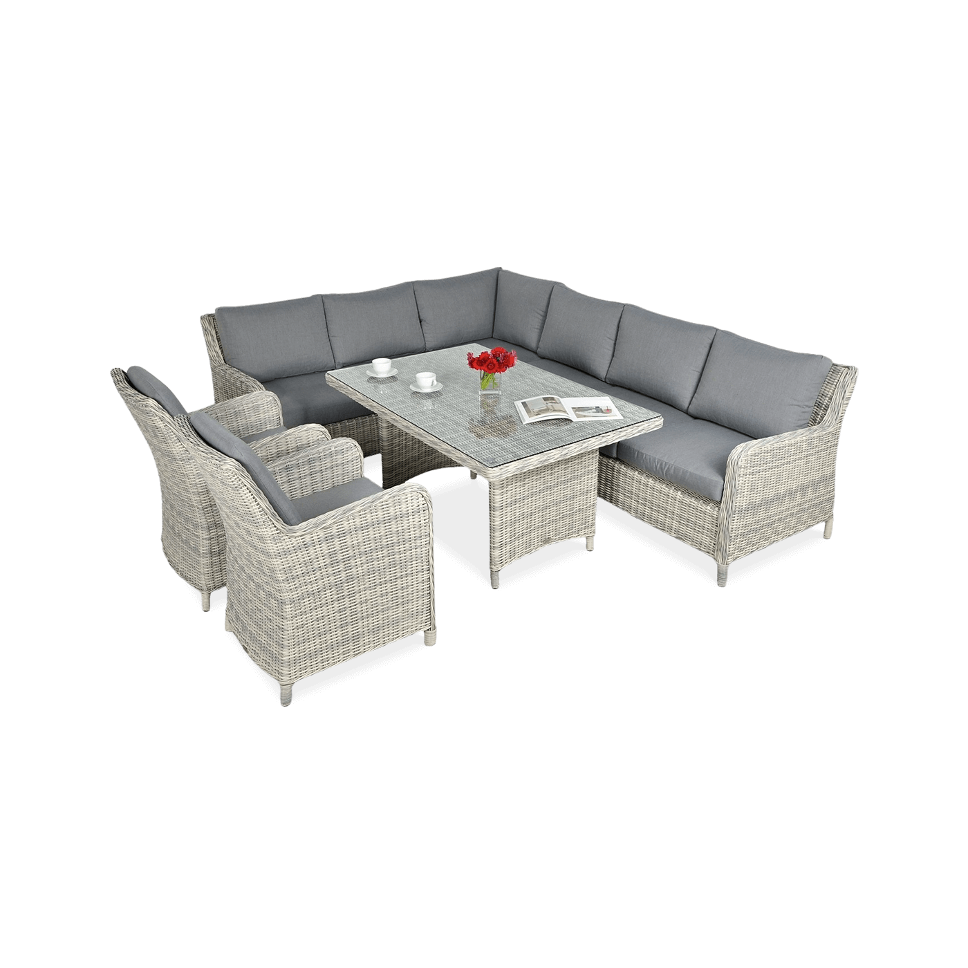 MARYLAND DINING NAROŻNIK WHITE GREY