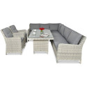 MARYLAND DINING NAROŻNIK WHITE GREY