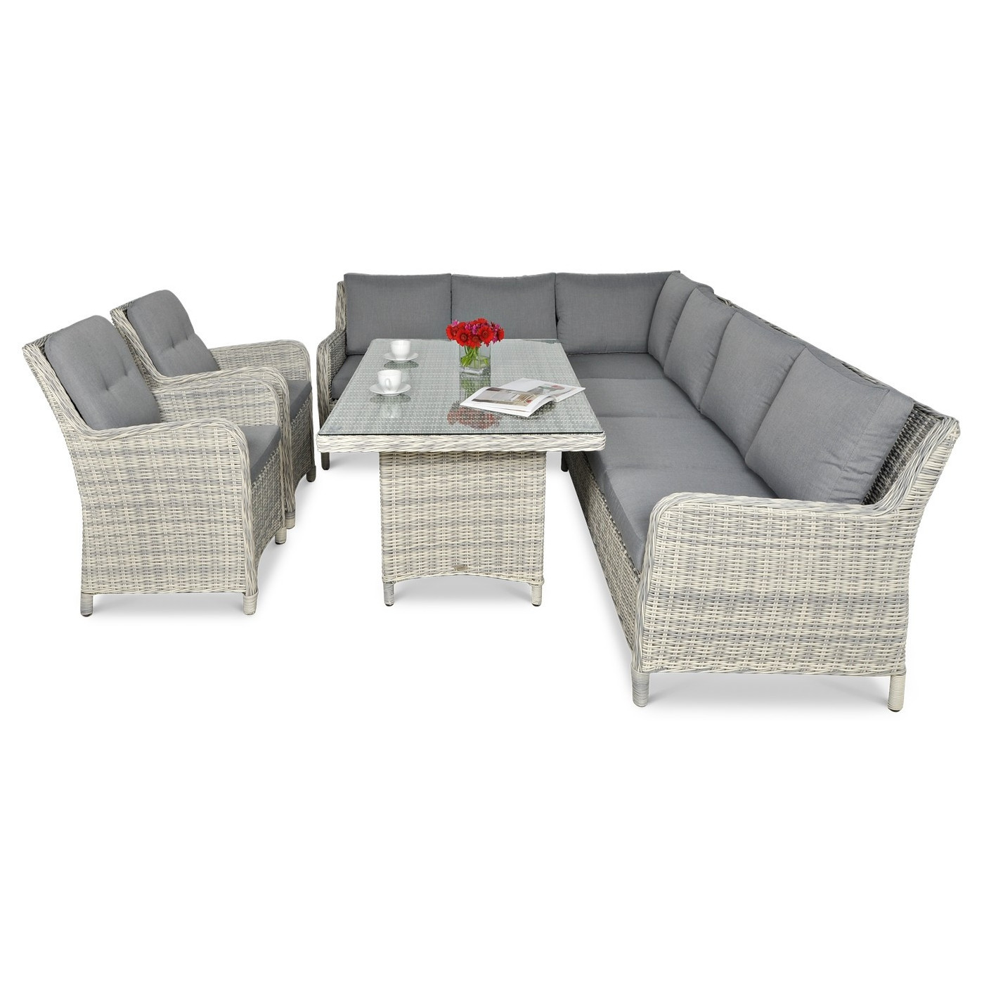 MARYLAND DINING NAROŻNIK WHITE GREY