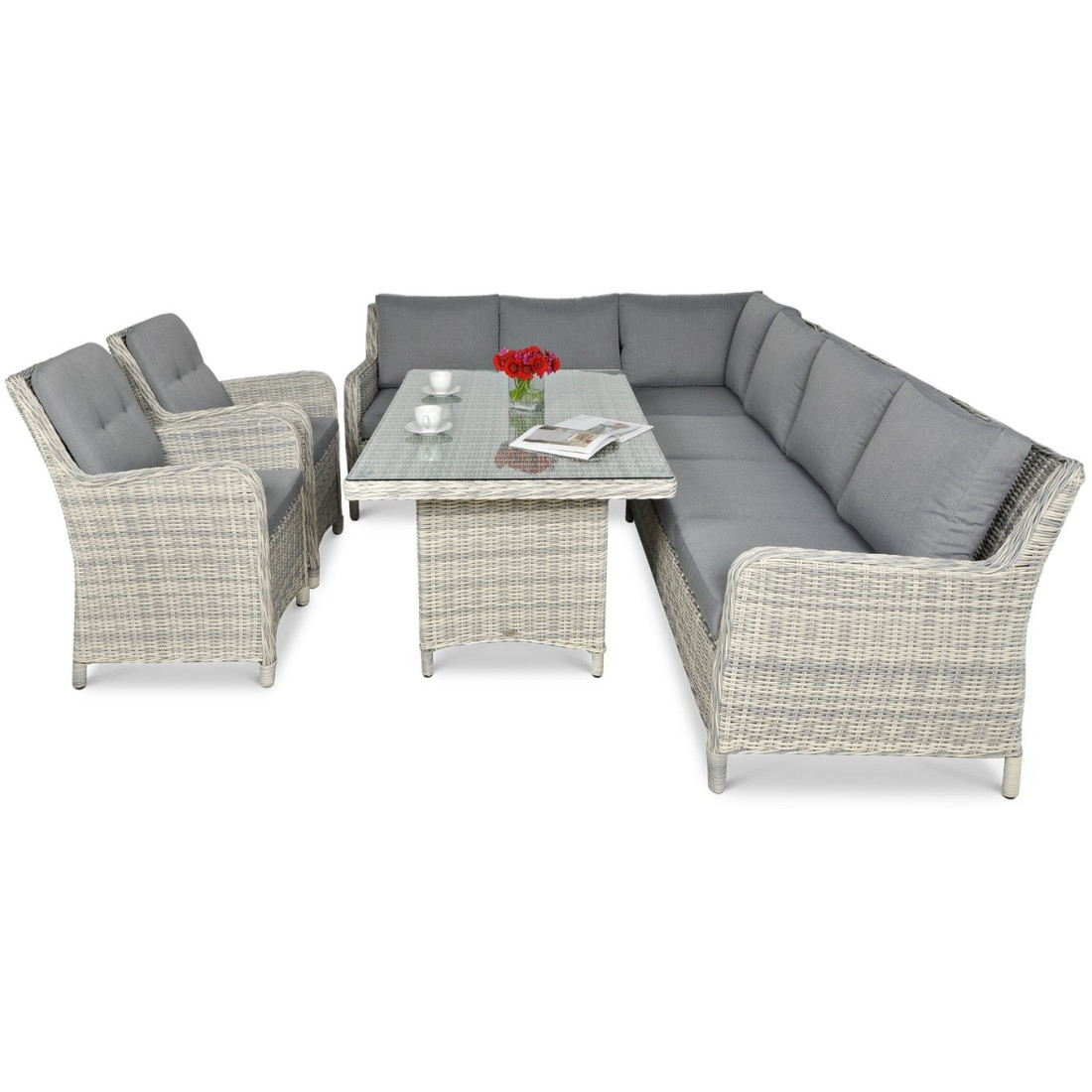 MARYLAND DINING NAROŻNIK WHITE GREY