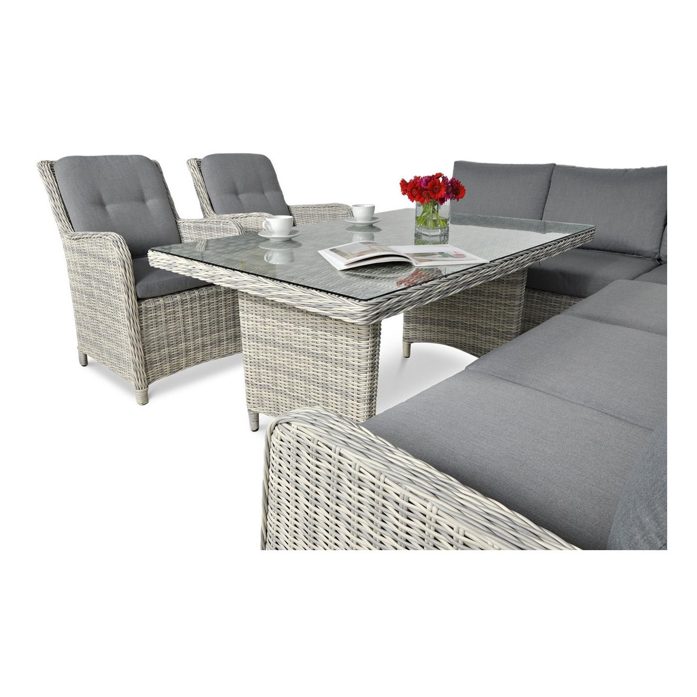 Narożnik z Technorattanu Maryland White Grey