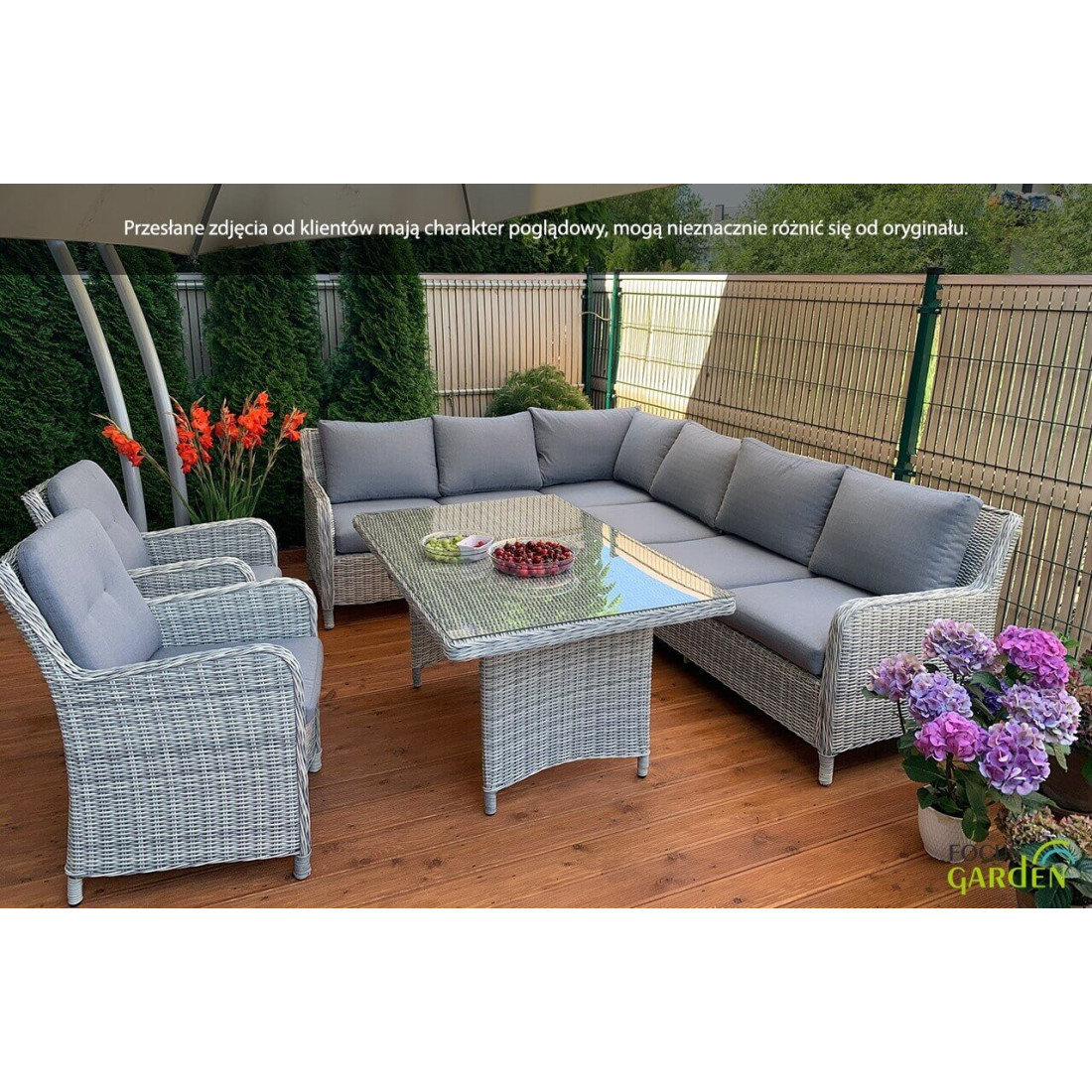 MARYLAND DINING NAROŻNIK WHITE GREY