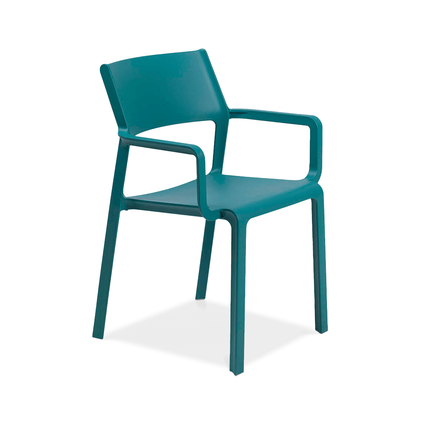 niebieskie krzesło ogrodowe z oparciem i podłokietnikami 