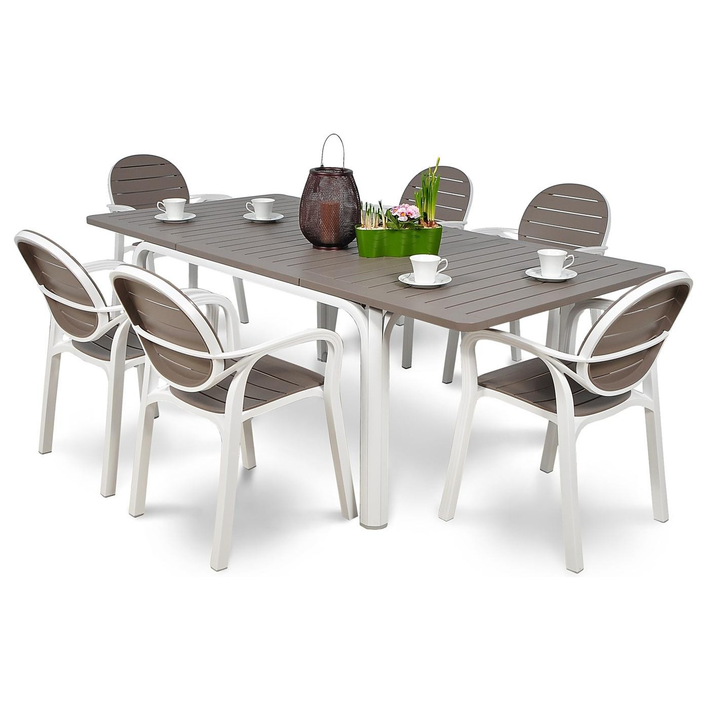 Zestaw mebli ogrodowych Palma/Alloro Bianco-Tortora