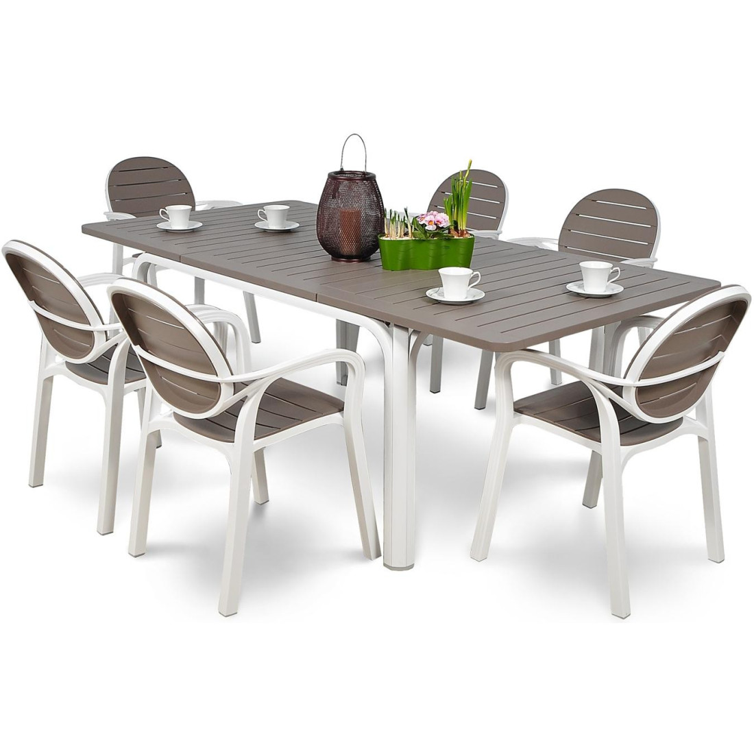 Zestaw mebli ogrodowych Palma/Alloro Bianco-Tortora