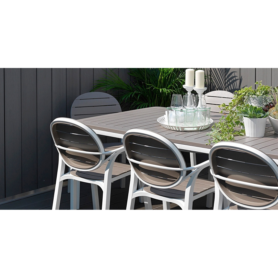 Zestaw mebli ogrodowych Palma/Alloro Bianco-Tortora