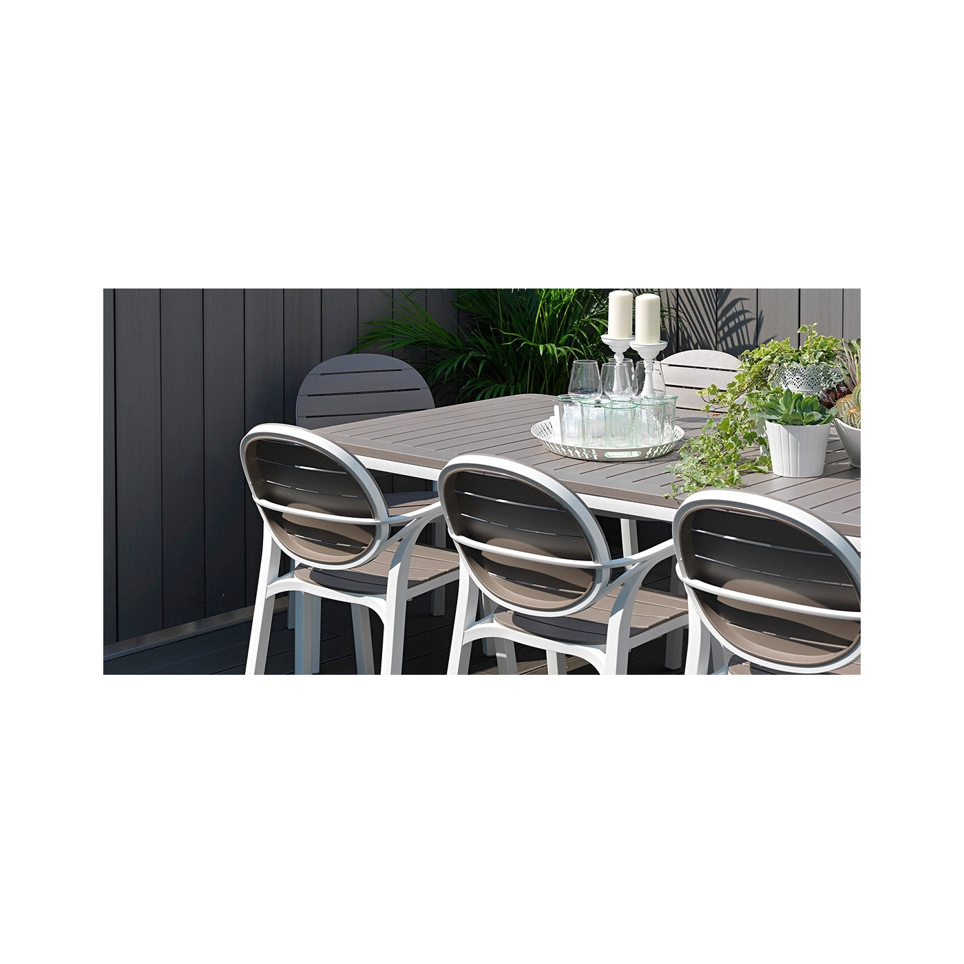 Zestaw mebli ogrodowych Nardi Palma/Alloro Bianco-Tortora