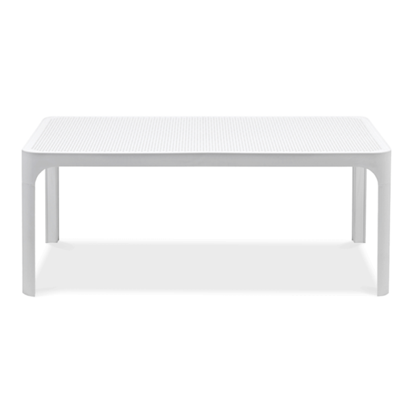 biały prostokątny stolik ogrodowy