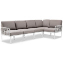 KOMODO 5 CORNER SOFA BIANCO GRIGIO + BIANCO COFFEE TABLE