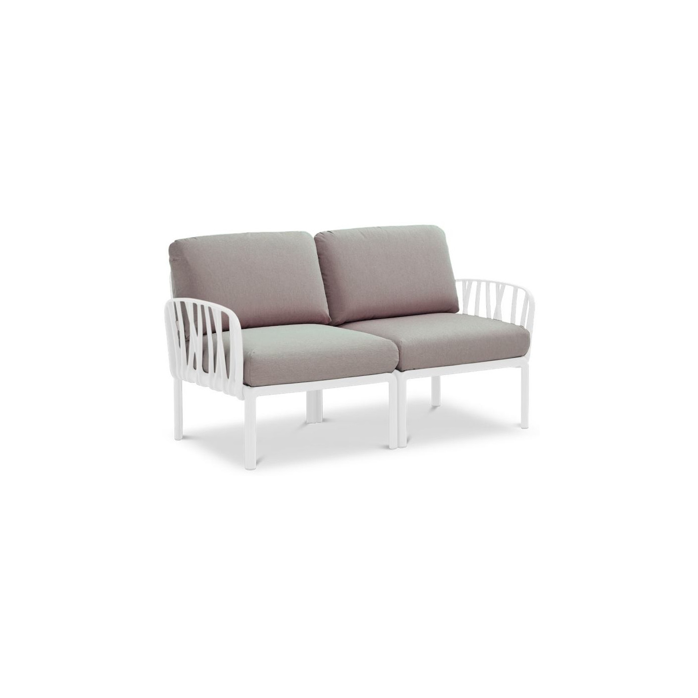 KOMODO 5 CORNER SOFA BIANCO GRIGIO + BIANCO COFFEE TABLE